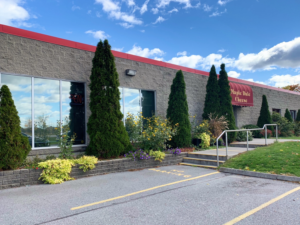 Maple Dale Cheese, north of Belleville, Ontario, sells a variety of cheese and other food products. 